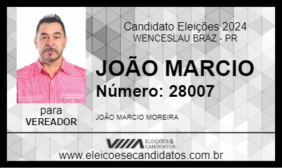 Candidato JOÃO MARCIO 2024 - WENCESLAU BRAZ - Eleições