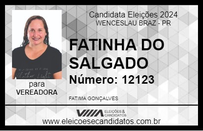 Candidato FATINHA DO SALGADO 2024 - WENCESLAU BRAZ - Eleições