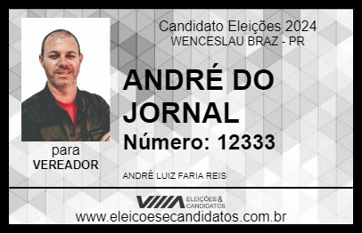 Candidato ANDRÉ DO JORNAL 2024 - WENCESLAU BRAZ - Eleições