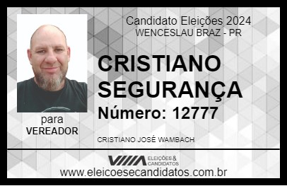 Candidato CRISTIANO WAMBACH 2024 - WENCESLAU BRAZ - Eleições