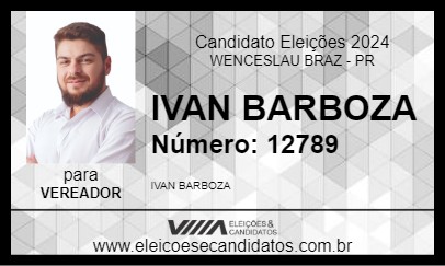 Candidato IVAN BARBOZA 2024 - WENCESLAU BRAZ - Eleições