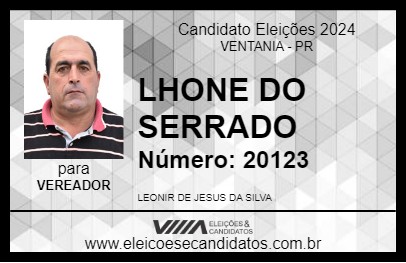 Candidato LHONE DO SERRADO 2024 - VENTANIA - Eleições