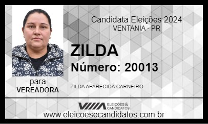 Candidato ZILDA 2024 - VENTANIA - Eleições