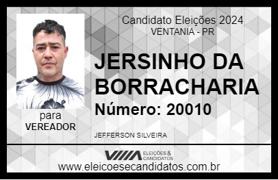 Candidato JERSINHO DA BORRACHARIA 2024 - VENTANIA - Eleições