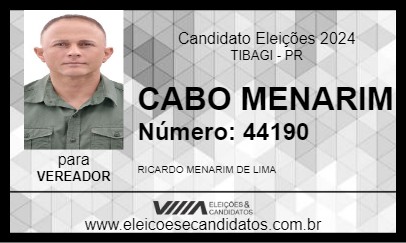 Candidato CABO MENARIM 2024 - TIBAGI - Eleições