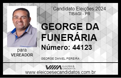 Candidato GEORGE DA FUNERÁRIA 2024 - TIBAGI - Eleições