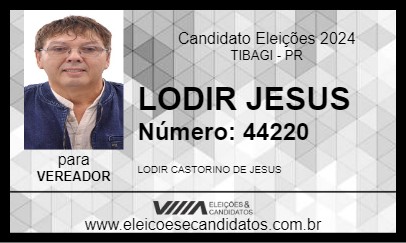 Candidato LODIR JESUS 2024 - TIBAGI - Eleições