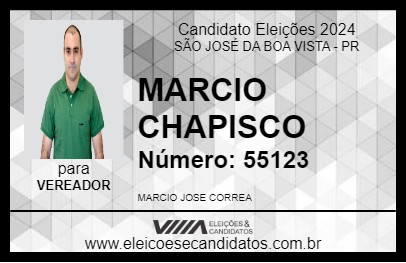 Candidato MARCIO CHAPISCO 2024 - SÃO JOSÉ DA BOA VISTA - Eleições