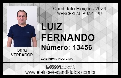 Candidato LUIZ FERNANDO 2024 - WENCESLAU BRAZ - Eleições