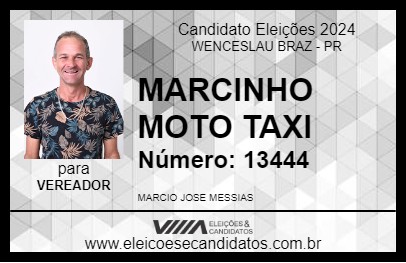 Candidato MARCINHO MOTO TAXI 2024 - WENCESLAU BRAZ - Eleições