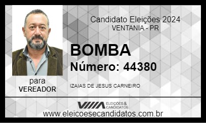 Candidato BOMBA 2024 - VENTANIA - Eleições