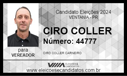 Candidato CIRO COLLER 2024 - VENTANIA - Eleições