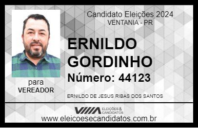 Candidato ERNILDO GORDINHO 2024 - VENTANIA - Eleições