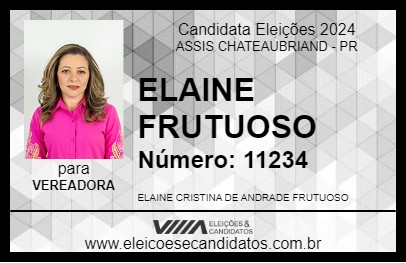 Candidato ELAINE FRUTUOSO 2024 - ASSIS CHATEAUBRIAND - Eleições