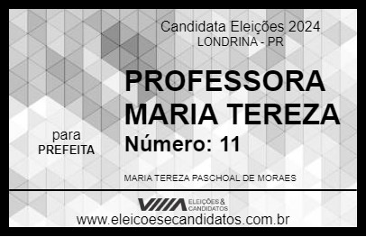 Candidato PROFESSORA MARIA TEREZA 2024 - LONDRINA - Eleições