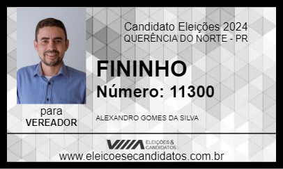 Candidato FININHO 2024 - QUERÊNCIA DO NORTE - Eleições