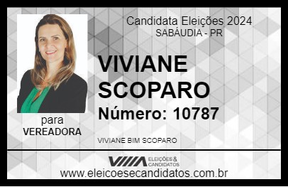 Candidato VIVIANE SCOPARO 2024 - SABÁUDIA - Eleições