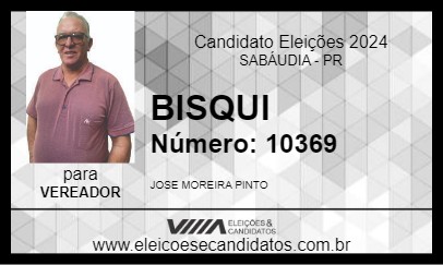 Candidato JOSÉ MOREIRA 2024 - SABÁUDIA - Eleições