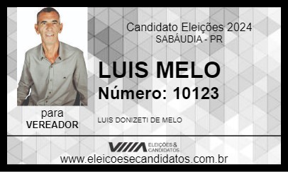 Candidato LUIS MELO 2024 - SABÁUDIA - Eleições