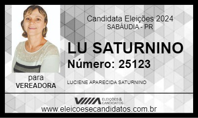 Candidato LU SATURNINO 2024 - SABÁUDIA - Eleições