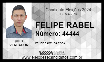 Candidato FELIPE RABEL 2024 - IBEMA - Eleições