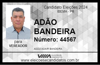 Candidato ADÃO BANDEIRA 2024 - IBEMA - Eleições