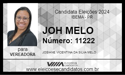 Candidato JOH MELO 2024 - IBEMA - Eleições