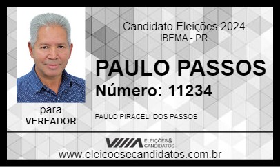 Candidato PAULO PASSOS 2024 - IBEMA - Eleições