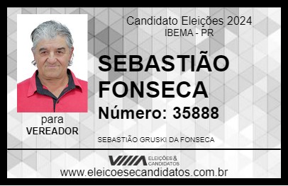 Candidato SEBASTIÃO FONSECA 2024 - IBEMA - Eleições