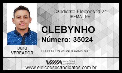 Candidato CLEBYNHO 2024 - IBEMA - Eleições