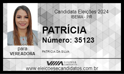 Candidato PATRÍCIA 2024 - IBEMA - Eleições