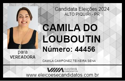 Candidato CAMILA DO LOUBOUTIN 2024 - ALTO PIQUIRI - Eleições