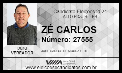 Candidato ZÉ CARLOS 2024 - ALTO PIQUIRI - Eleições