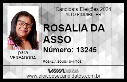 Candidato ROSALIA DA ASSO 2024 - ALTO PIQUIRI - Eleições