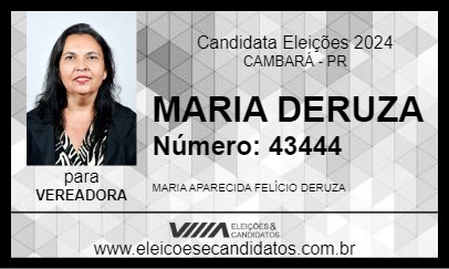 Candidato MARIA DERUZA 2024 - CAMBARÁ - Eleições