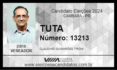 Candidato TUTA 2024 - CAMBARÁ - Eleições