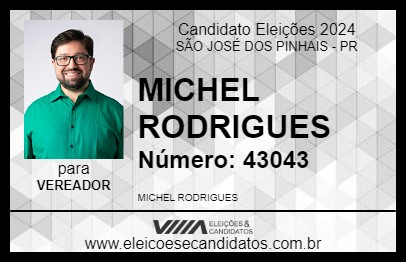 Candidato MICHEL RODRIGUES 2024 - SÃO JOSÉ DOS PINHAIS - Eleições