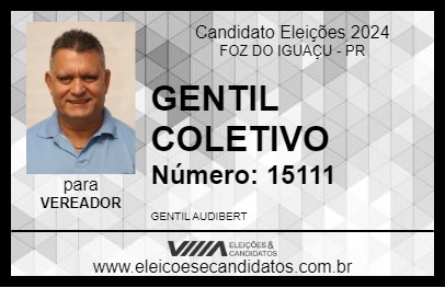 Candidato GENTIL  COLETIVO 2024 - FOZ DO IGUAÇU - Eleições