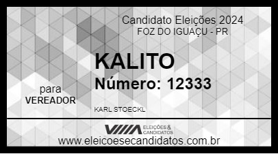 Candidato KALITO 2024 - FOZ DO IGUAÇU - Eleições