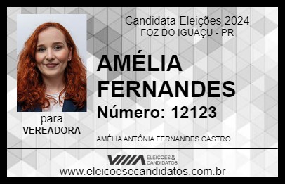 Candidato AMÉLIA FERNANDES 2024 - FOZ DO IGUAÇU - Eleições