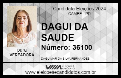 Candidato DAGUI DA SAUDE 2024 - CAMBÉ - Eleições