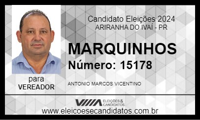 Candidato MARQUINHOS 2024 - ARIRANHA DO IVAÍ - Eleições