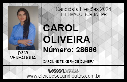 Candidato CAROL OLIVEIRA 2024 - TELÊMACO BORBA - Eleições