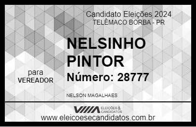 Candidato NELSINHO PINTOR 2024 - TELÊMACO BORBA - Eleições