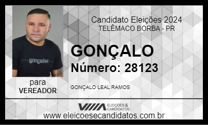 Candidato GONÇALO 2024 - TELÊMACO BORBA - Eleições