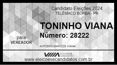 Candidato TONINHO VIANA 2024 - TELÊMACO BORBA - Eleições