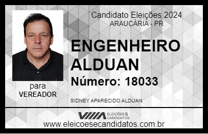 Candidato ENGENHEIRO ALDUAN 2024 - ARAUCÁRIA - Eleições