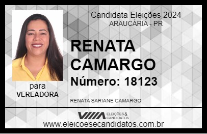 Candidato RENATA CAMARGO 2024 - ARAUCÁRIA - Eleições