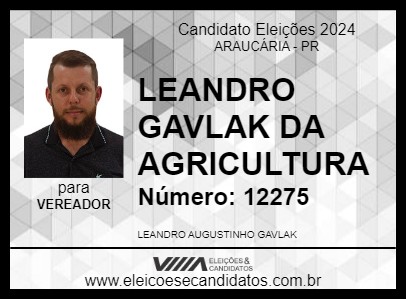 Candidato LEANDRO GAVLAK DA AGRICULTURA 2024 - ARAUCÁRIA - Eleições