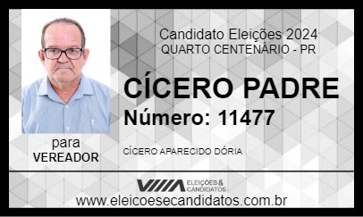 Candidato CÍCERO PADRE 2024 - QUARTO CENTENÁRIO - Eleições